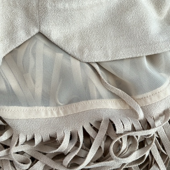 J.O.A. Los Angeles Sueded Tan Beige Fringed Sz Xs bin10 - Picture 6 of 7